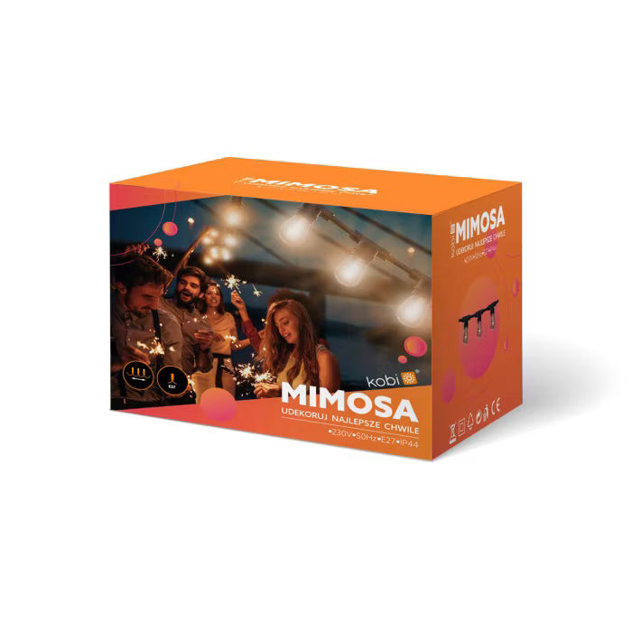 Lyskæde Mimosa 20 m 20xE27 Sort