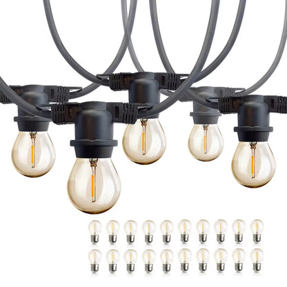 Lyskæde Udendørs 10 m Sort med 20 LED Pærer