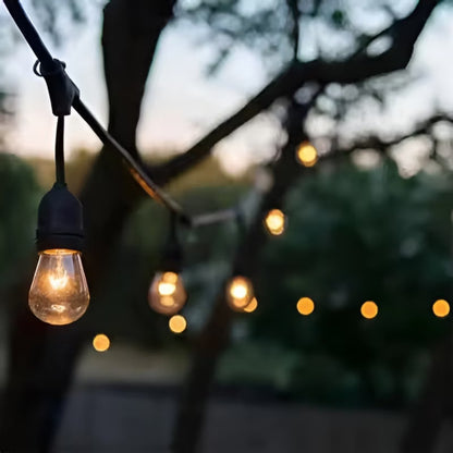 Lyskæde Udendørs 15 m Sort med 30x E27 LED Pærer