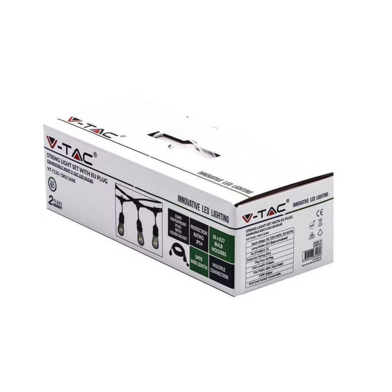 Lyskæde Udendørs 7135 5 m 10xE27 Sort IP54