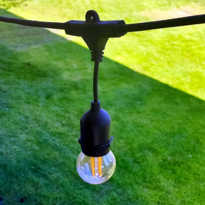 Lyskæde Udendørs 15 m Sort 15xE27 IP54