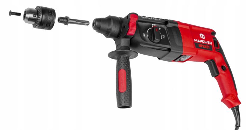 MAPOWER slagboremaskine 1050W SDS Plus 3,2J komplet sæt