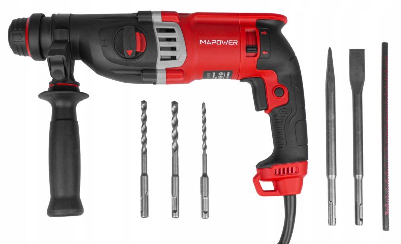 MAPOWER 1200W SDS Plus borehammer – komplet