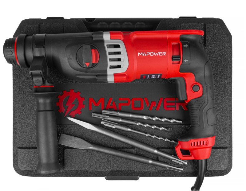 MAPOWER 1200W SDS Plus borehammer – komplet
