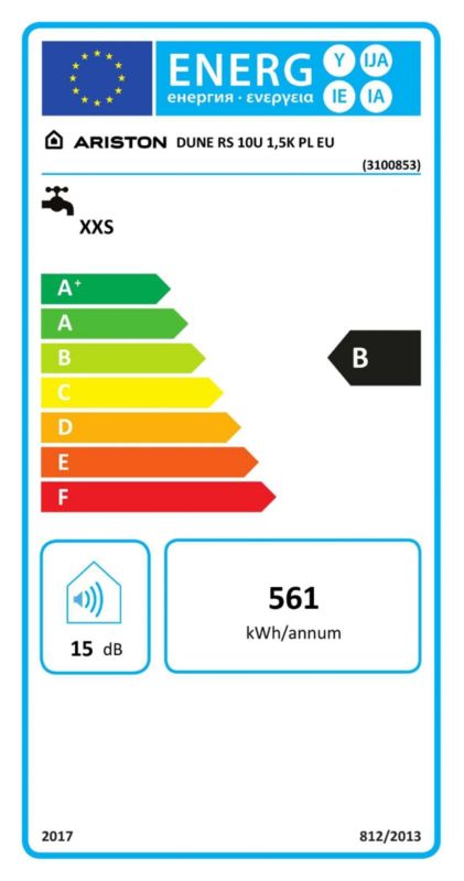 Vandvarmer Dune RS 10U 10 Liter 1,5 kW Under Vask