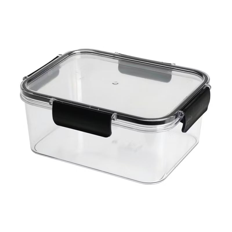 Madopbevaringsboks Tæt 1,8 Liter 26x21x14 cm Gennemsigtig Sort