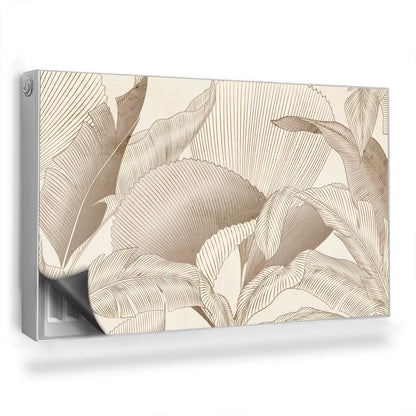 Magnetisk Radiatorskjuler 100x60 cm Bladmønster Beige
