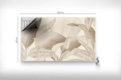 Magnetisk Radiatorskjuler 100x60 cm Bladmønster Beige