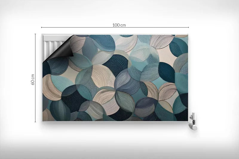 Magnetisk Radiatorskjuler 100x60 cm Cirkler Blå
