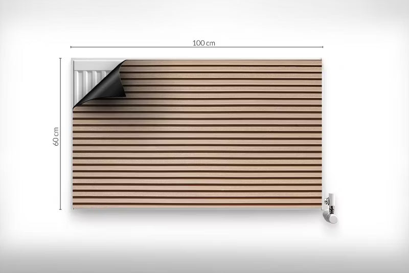 Magnetisk Radiatorskjuler 100x60 cm Trælameller Beige