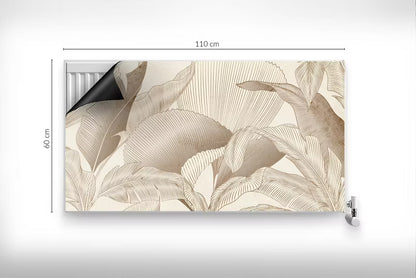 Magnetisk Radiatorskjuler 110x60 cm Bladmønster Beige