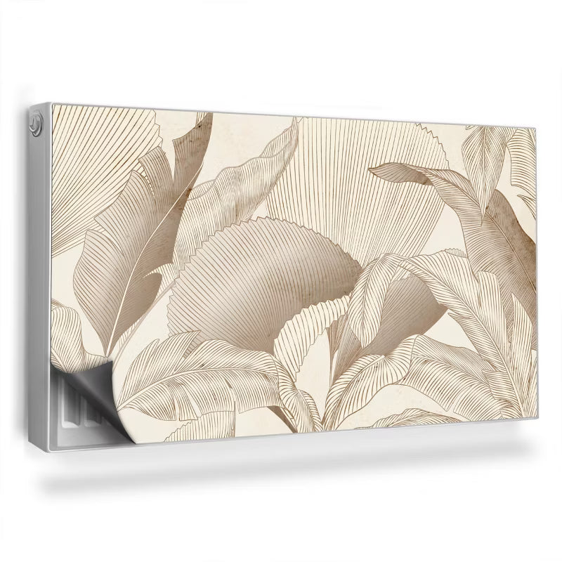 Magnetisk Radiatorskjuler 110x60 cm Bladmønster Beige