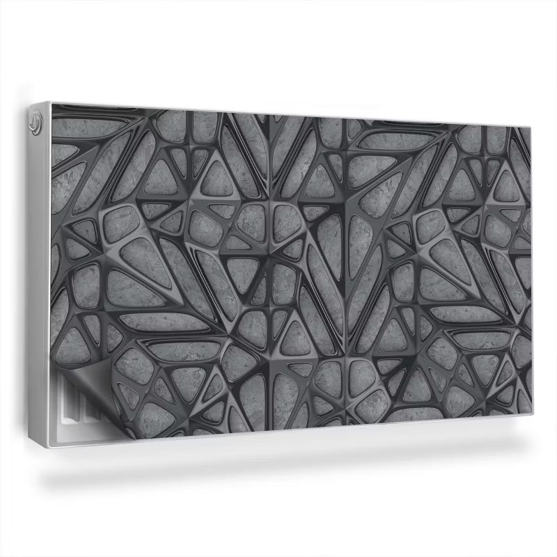 Magnetisk Radiatorskjuler 110x60 cm Metal Struktur Grå