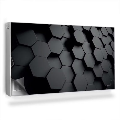 Magnetisk Radiatorskjuler 110x60 cm Geometrisk 3D Sort