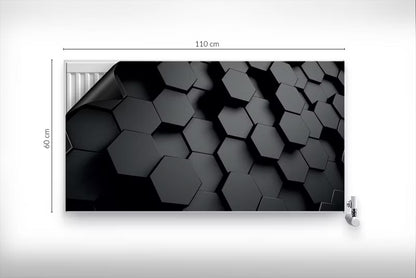 Magnetisk Radiatorskjuler 110x60 cm Geometrisk 3D Sort