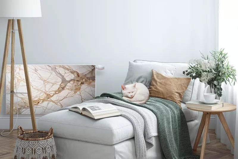 Magnetisk Radiatorskjuler 110x60 cm Marmor Beige