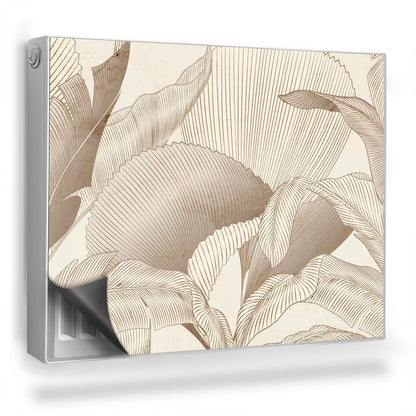Magnetisk Radiatorskjuler 80x60 cm Bladmønster Beige