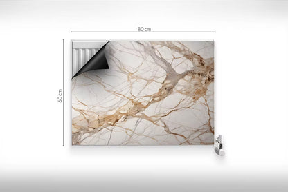 Magnetisk Radiatorskjuler 80x60 cm Marmorstruktur Beige