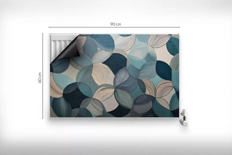 Magnetisk Radiatorskjuler 90x60 cm Cirkler Blå