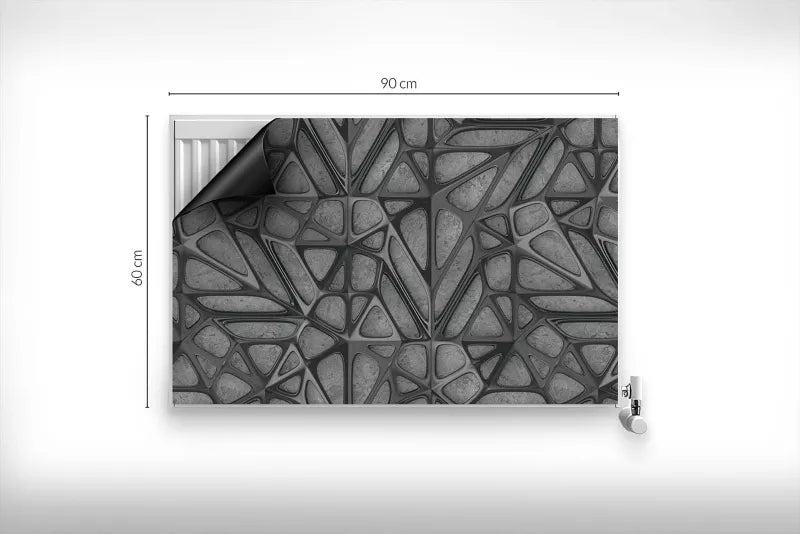 Magnetisk Radiatorskjuler 90x60 cm Metal Struktur Grå