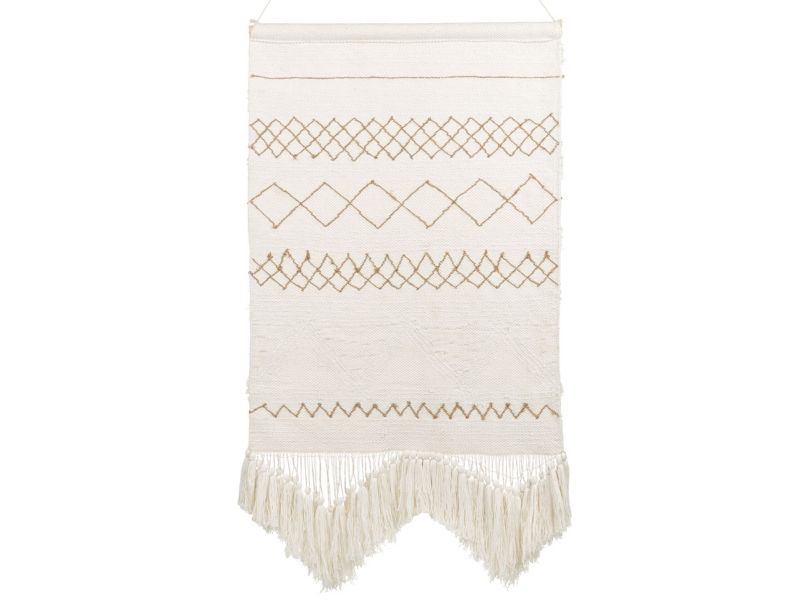 Bazdan makramé vægophæng i bomuld, beige, 1 stk.