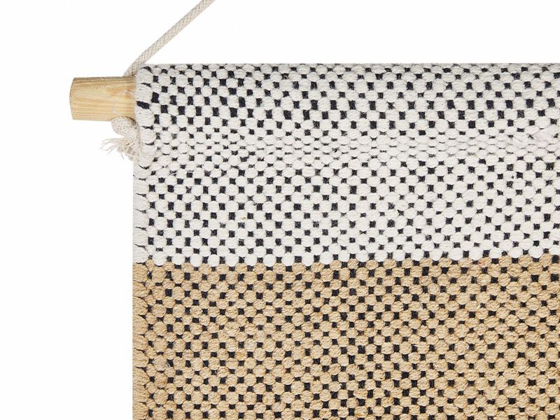 Hængende makramé vægdekoration i bomuld, beige, 1 stk.