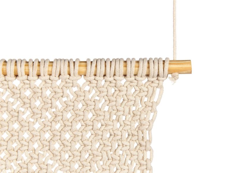 Makramé vægdekoration Okara bomuld beige 1 stk.