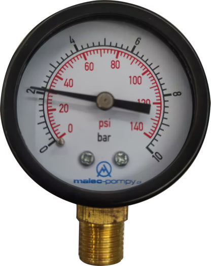 Manometer 0-10 Bar Sidevendt 1/4"