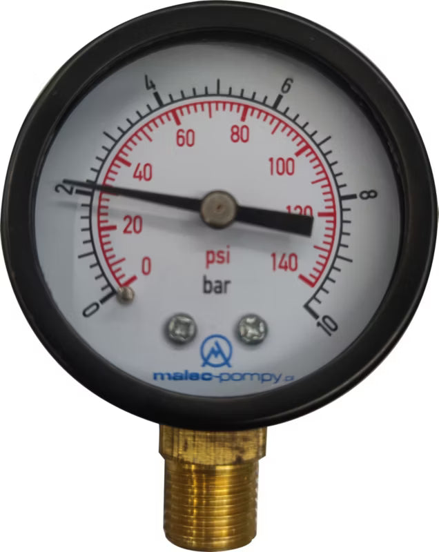 Manometer 0-10 Bar Sidevendt 1/4"