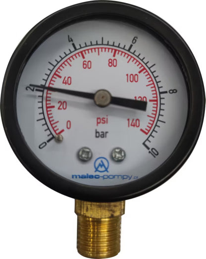 Manometer 0-10 Bar Sidevendt 1/4"