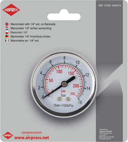 Manometer til Airpress-kompressor 1/4
