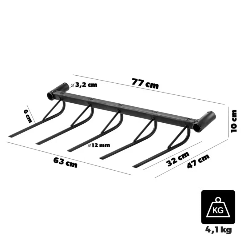Manuel Plænelufter Vertikalskærer 41 cm Uden Skaft Sort
