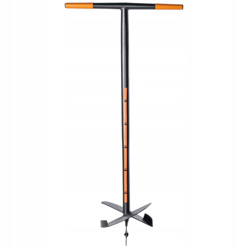 Manuelt Jordbor 25 cm Sort Stål