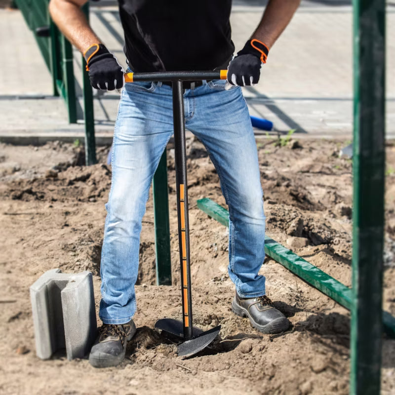 Manuelt Jordbor 25 cm Sort Stål
