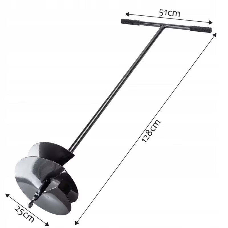 Manuelt Jordbor 25 cm Metal
