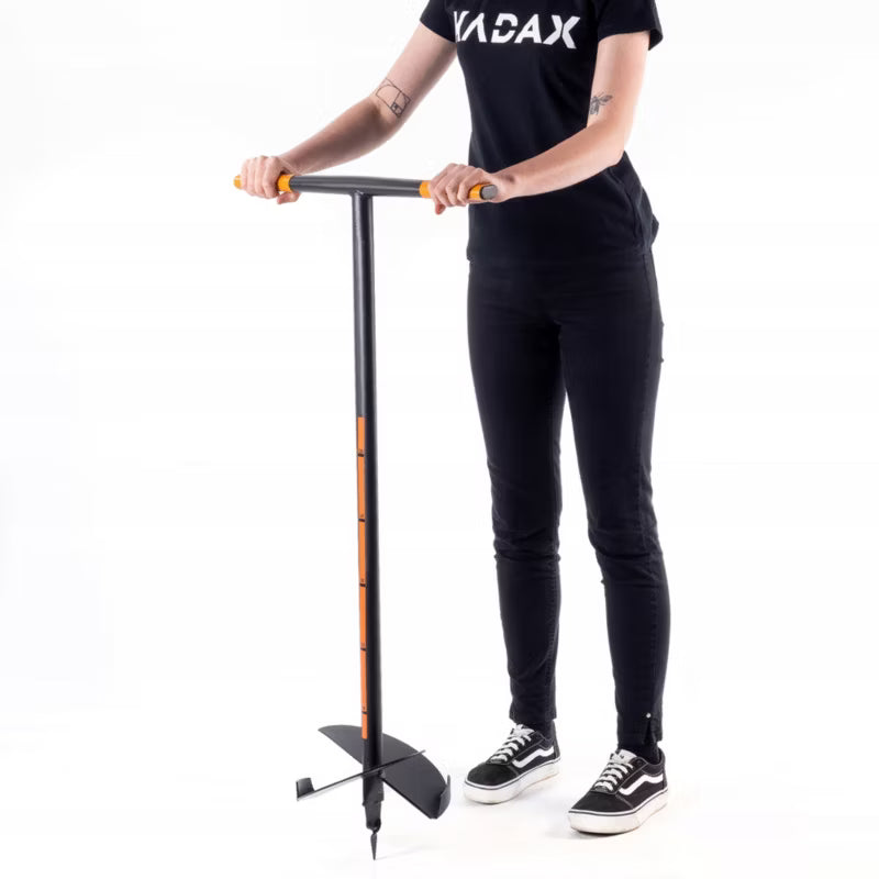 Manuelt Jordbor 25 cm Sort Stål