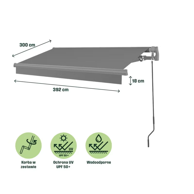 Markise 4x3 m Antracitgrå