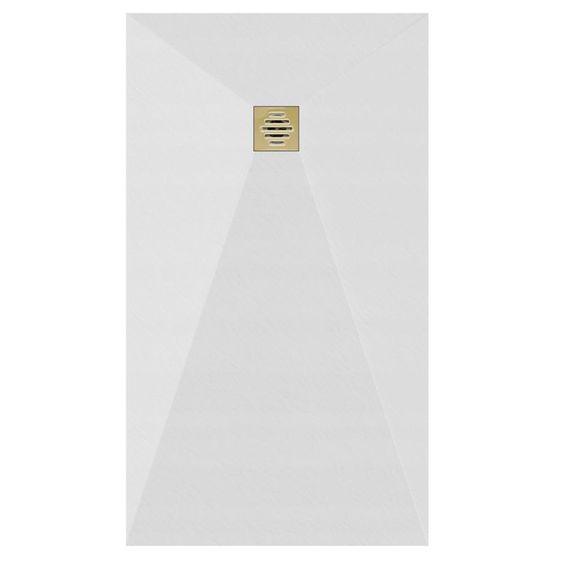 Firkantet Afløbsdæksel 12,5x12,5 cm Guld til Bruseniche