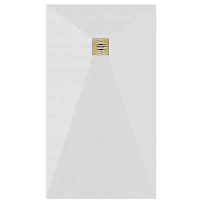 Firkantet Afløbsdæksel 12,5x12,5 cm Guld til Bruseniche