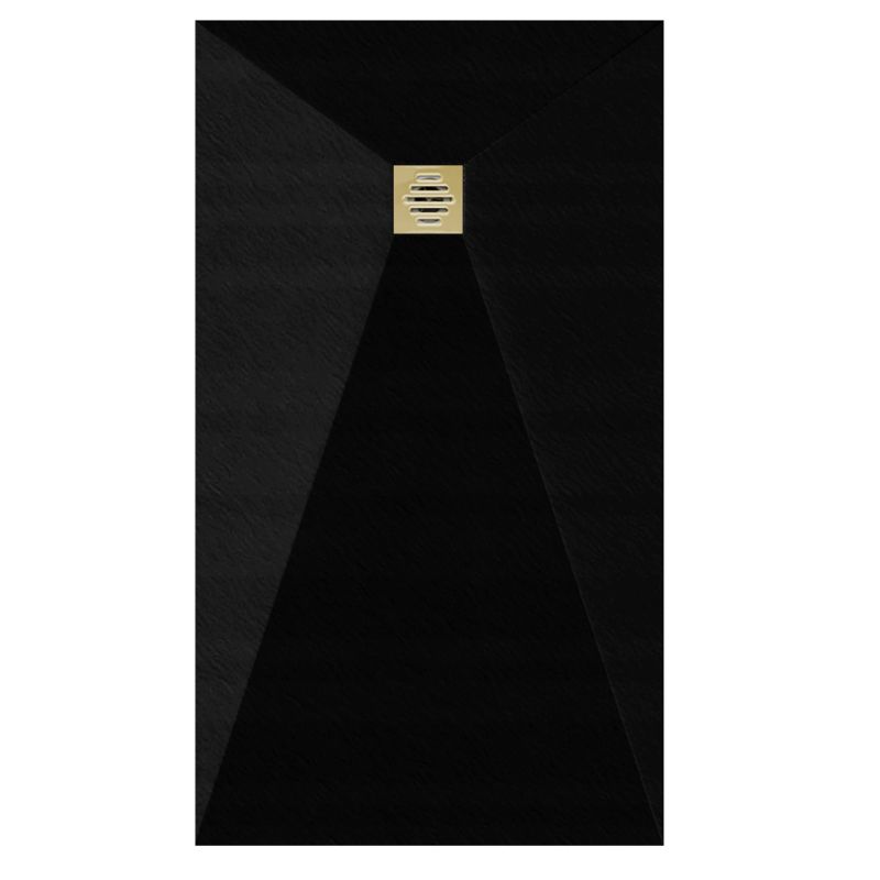 Firkantet Afløbsdæksel 12,5x12,5 cm Guld til Bruseniche