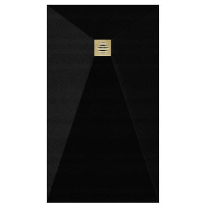 Firkantet Afløbsdæksel 12,5x12,5 cm Guld til Bruseniche