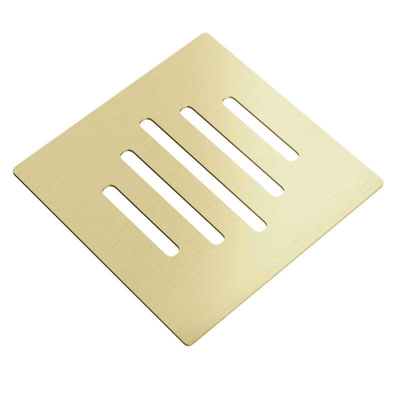 Firkantet Afløbsdæksel 12,5x12,5 cm Guld til Bruseniche