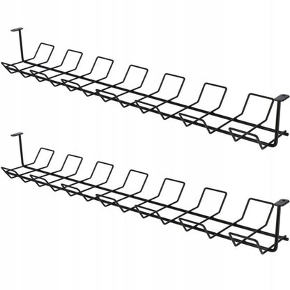 KADAX kabelskjuler 2x TV sort kabelorganisator til bordmontering med skjulte skruer, 1 stk.