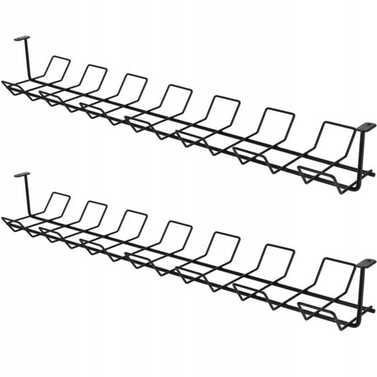 KADAX kabelskjuler 2x TV sort kabelorganisator til bordmontering med skjulte skruer, 1 stk.