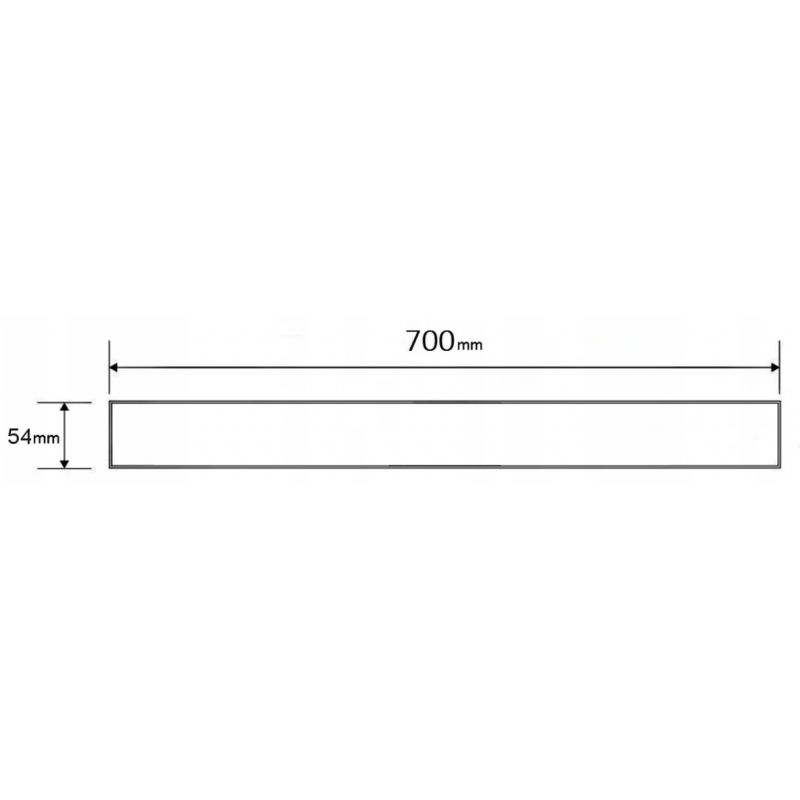 Mexen MGW lineær afskærmning i hvidt glas 70 cm, 1 stk.