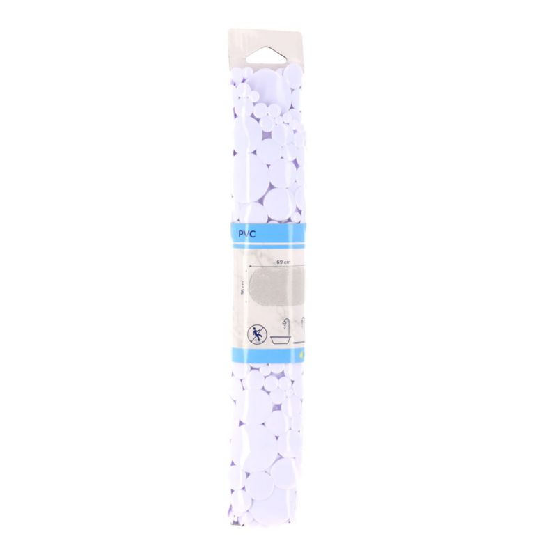 Bademåtte Bubbles 69x36 cm Hvid Antiskrid PVC