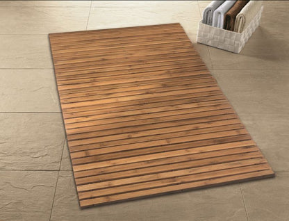 Bambus Bademåtte 80x50 cm Brun Skridsikker 1 stk.