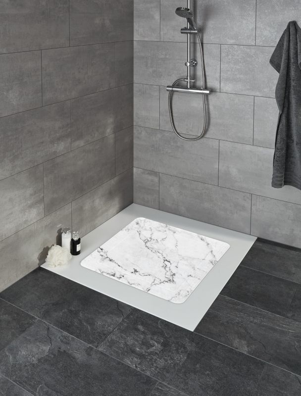 Antiskridmåtte til Bruseniche Marmor 55x55 cm PVC 1 stk.