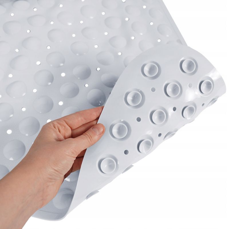 Hjørne Bademåtte Antiskrid Hvid 54x54 cm PVC