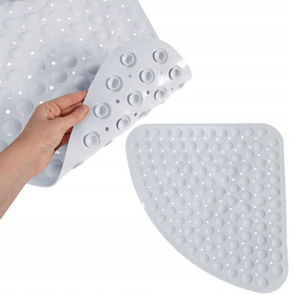 Hjørne Bademåtte Antiskrid Hvid 54x54 cm PVC